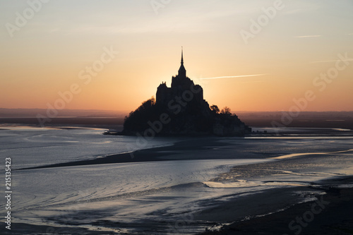 Mont Saint-Michel at sunrise, Manche, Normandy, France