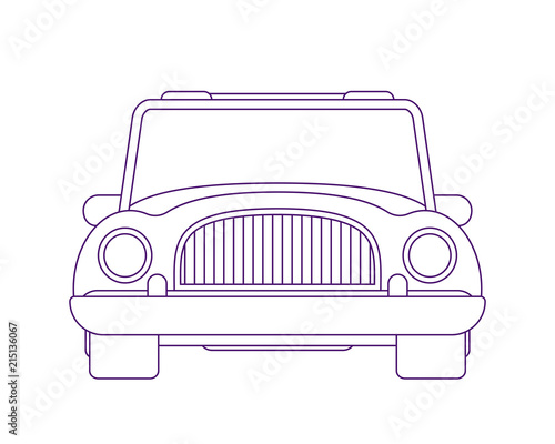 Compact mini car. Small electric machine. Front view vector illustation.
