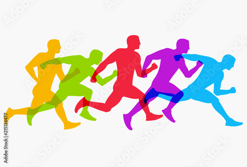 Abstract colorful silhouette running man. Healthy lifestyle concept. Vector illustration.