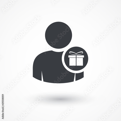 Person gift box icon