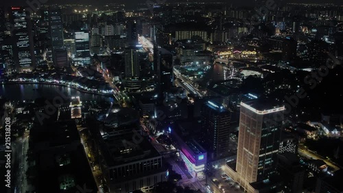 Wallpaper Mural Timelapse aerial day to night city landscape Singapore Asia Torontodigital.ca