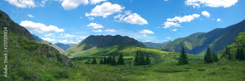 Altay mountains panoramic photo  Russia
