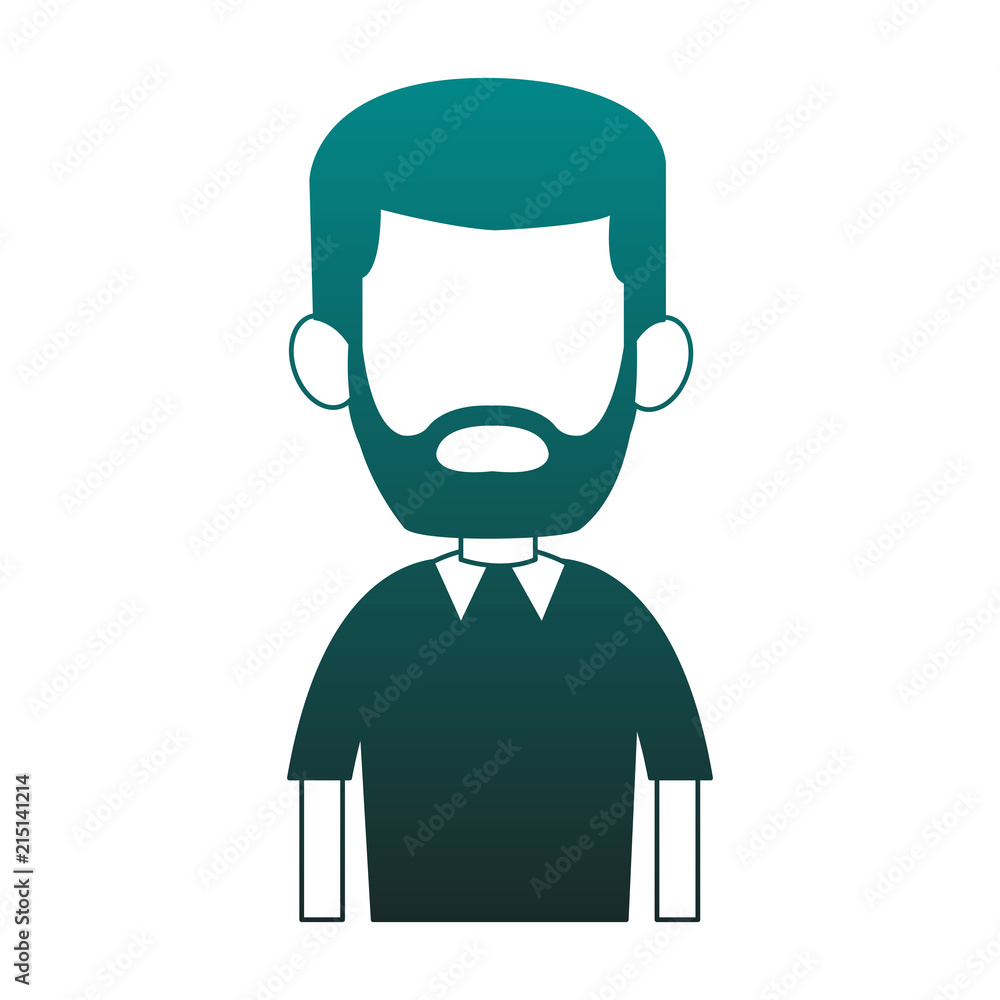 Young man avatar with beard and casual clothes vector illustration graphic design