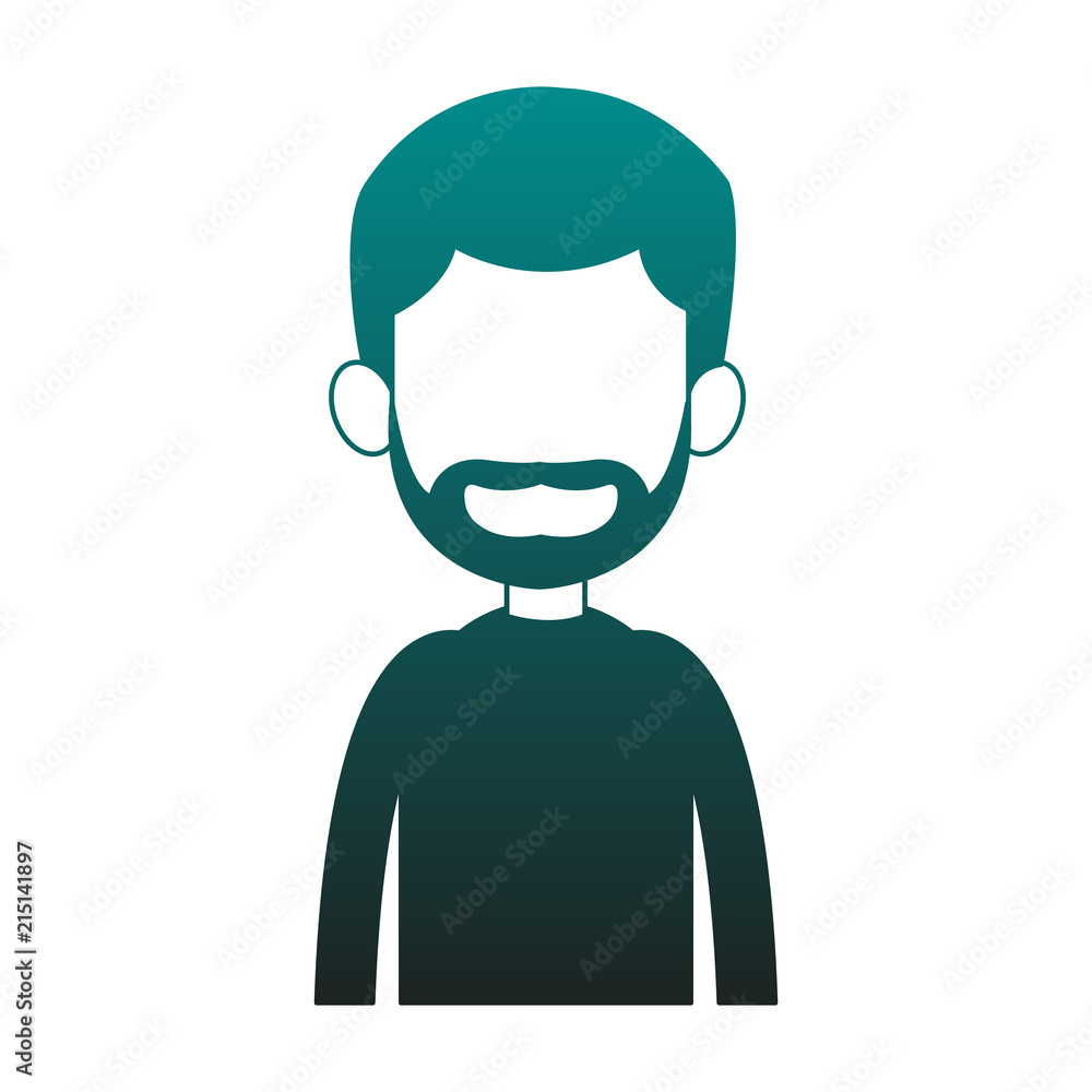 Young man avatar with beard and casual clothes vector illustration graphic design