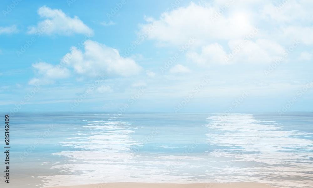 sunny summer beach background 3d-illustration