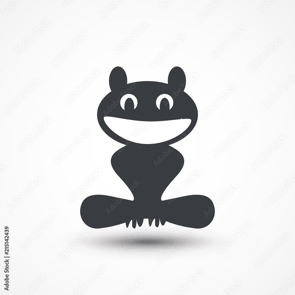 Naklejka premium Frog in caricature cartoon style isolated. Smiling