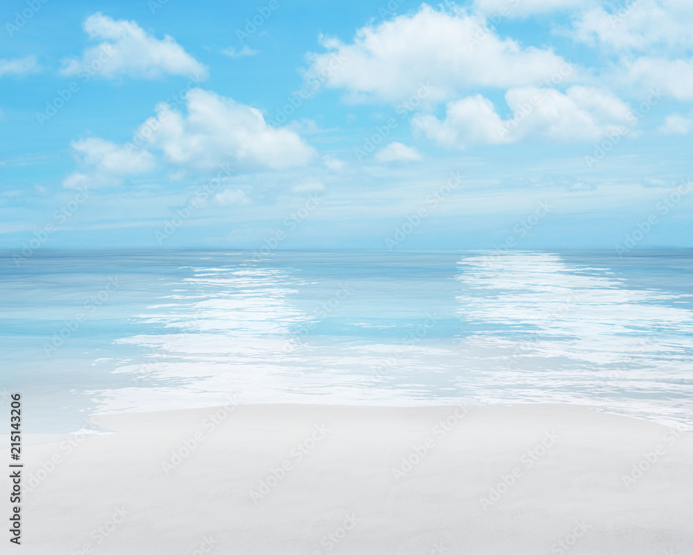 Fototapeta premium sunny summer beach background 3d-illustration