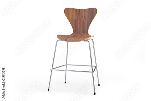 Modern bar stool. 3d render