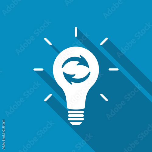 Update light bulb. Recycling light bulb