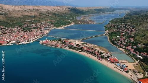 Beautiful beach with the blue sea from the sky