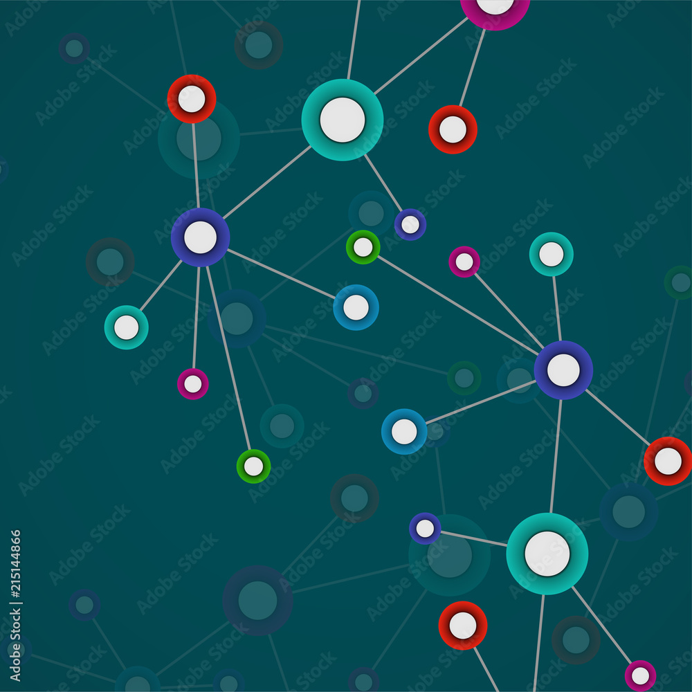 Abstract molecule background, colorful connected structure. Dna, atom, neurons. Vector Abstract molecule background, colorful connected structure. Dna, atom, neurons. Vector