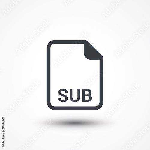 Subtitle File. SUB text file extension icon