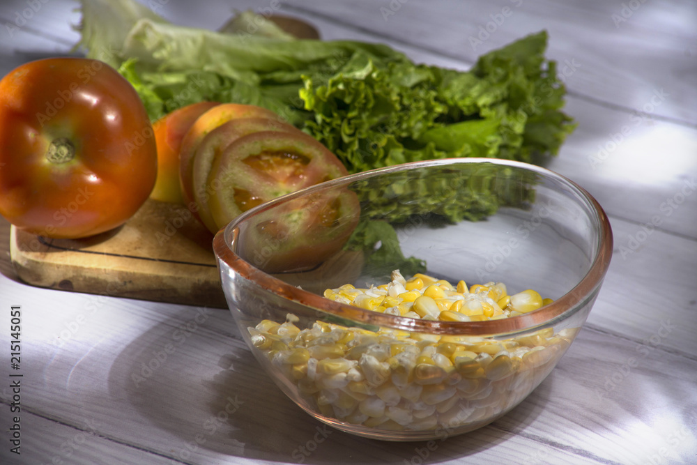 cobs and grains of raw corn cobs and grains of raw corn