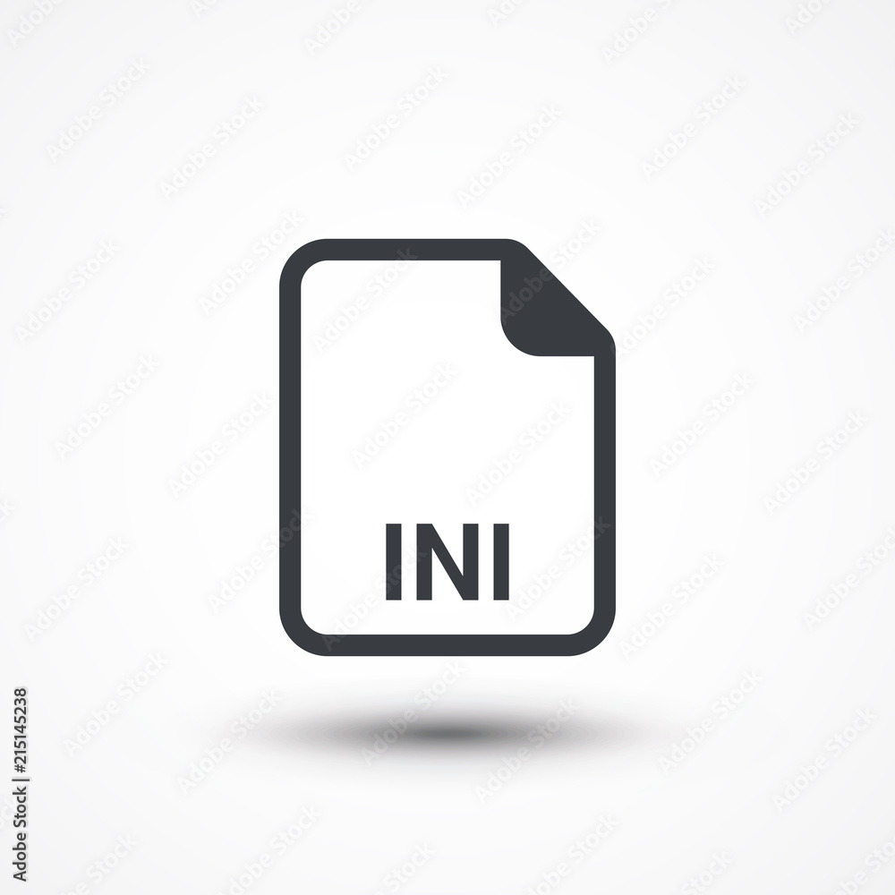 INI extension text file type icon Stock Vector Adobe Stock