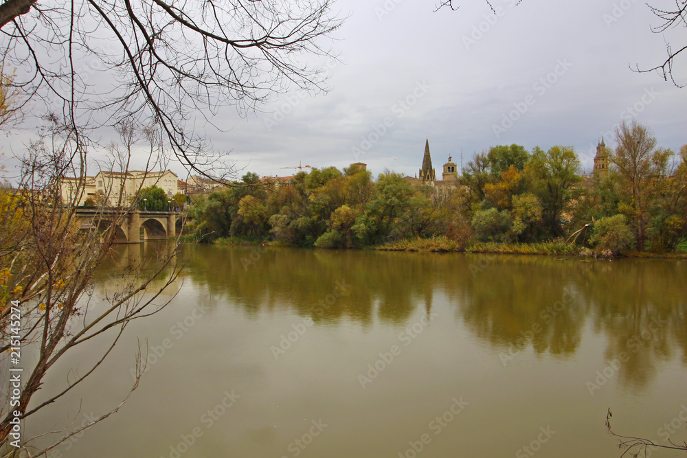 Obraz premium Puente de piedra, Logroño, España