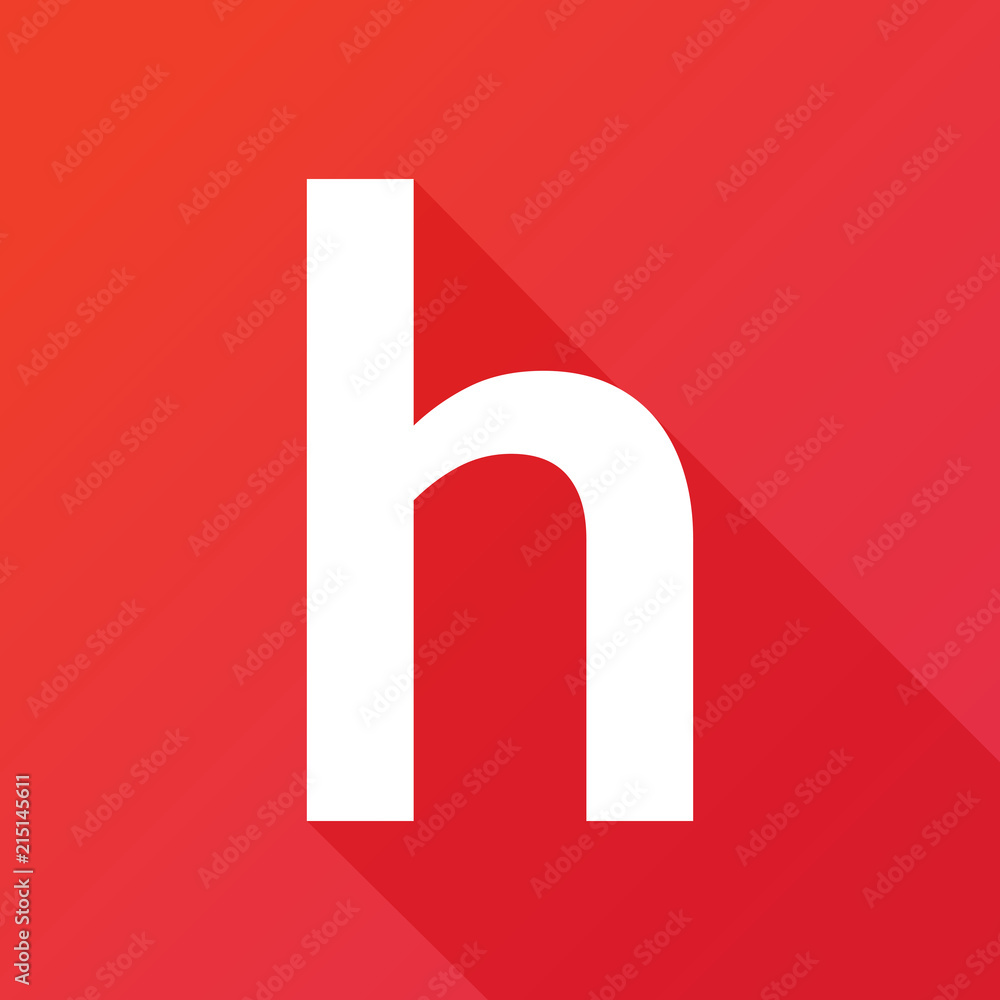 Illustration of a Letter with a Long Shadow - Letter h Illustration of a Letter with a Long Shadow - Letter h