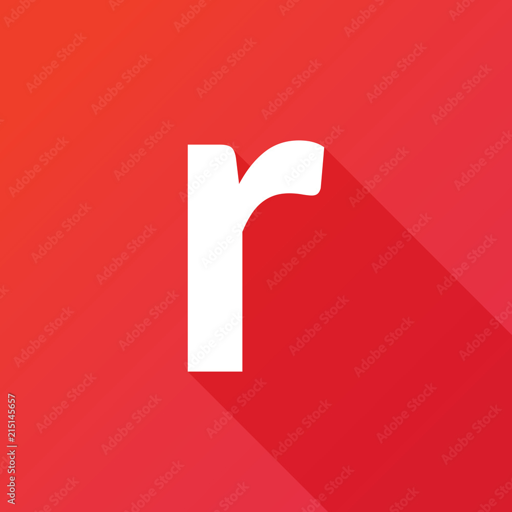 Illustration of a Letter with a Long Shadow - Letter r Illustration of a Letter with a Long Shadow - Letter r