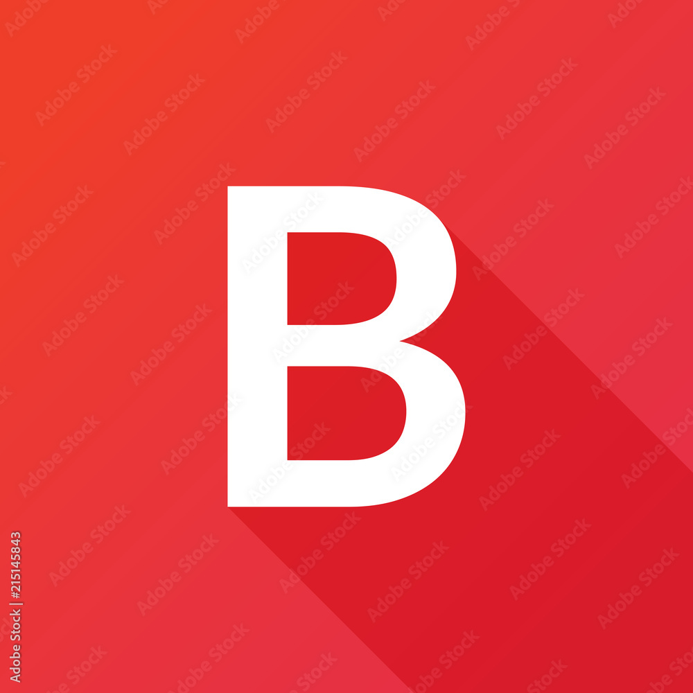 Illustration of a Letter with a Long Shadow - Letter B Illustration of a Letter with a Long Shadow - Letter B