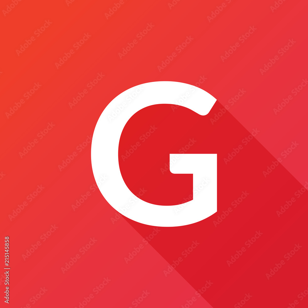 Illustration of a Letter with a Long Shadow - Letter G Illustration of a Letter with a Long Shadow - Letter G
