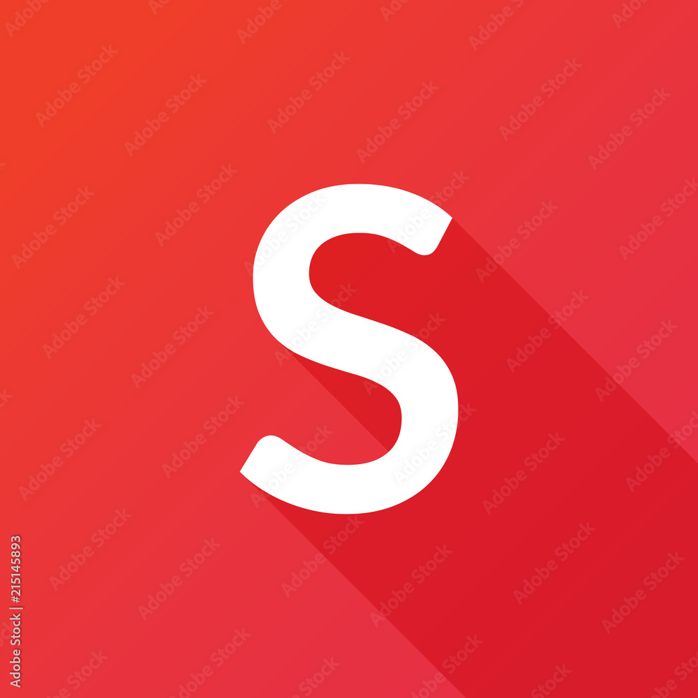 Illustration of a Letter with a Long Shadow - Letter S Illustration of a Letter with a Long Shadow - Letter S