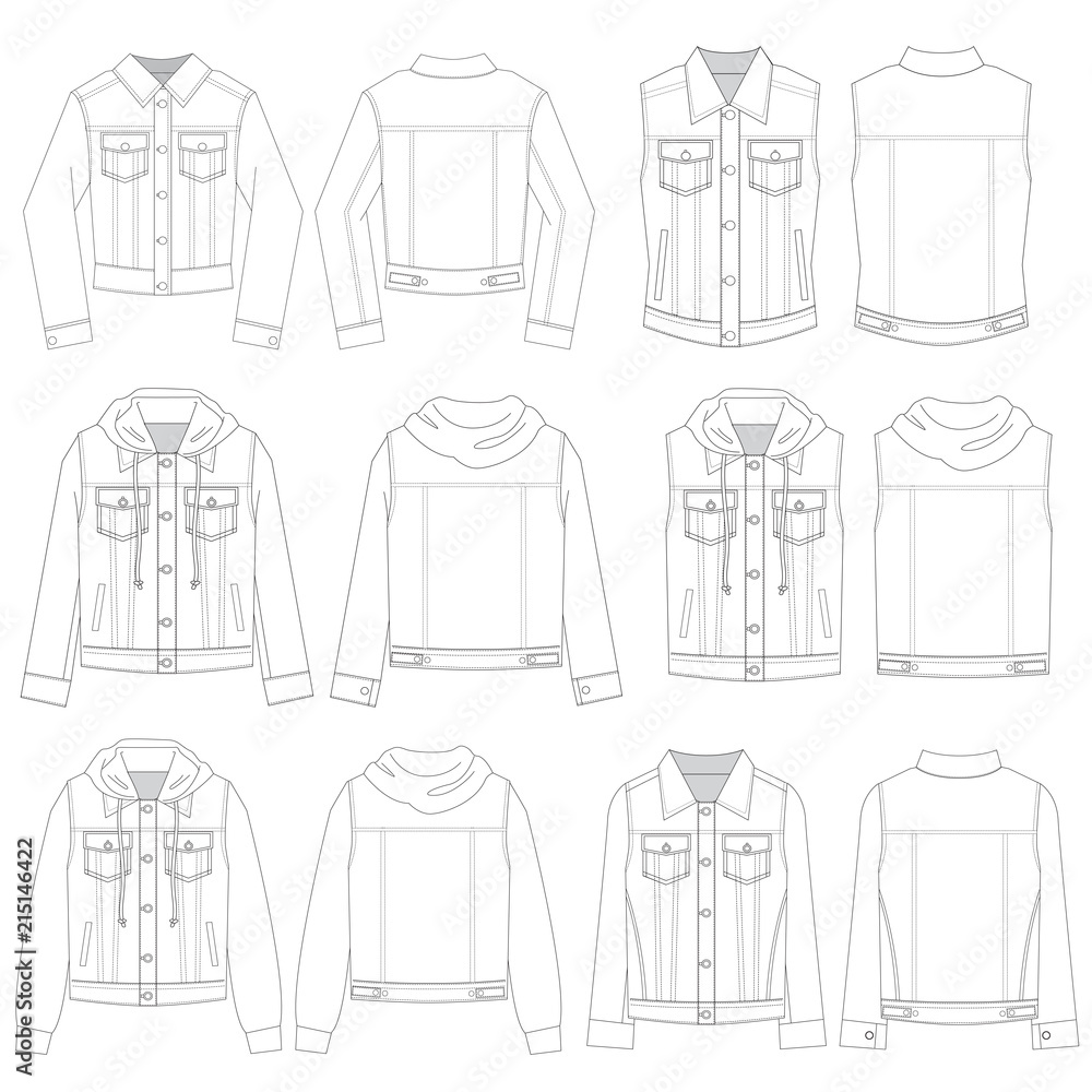 Vector Template For Denim Jacket Styles Stock Vector Adobe Stock vector-template-for-denim-jacket-styles-stock-vector-adobe-stock