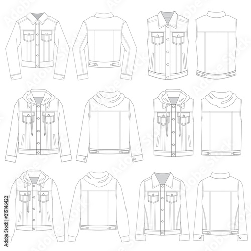 Vector Template for Denim Jacket Styles