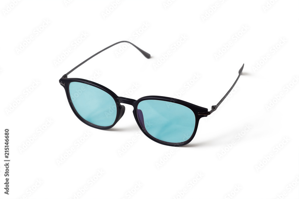Glasses with light blue glasses