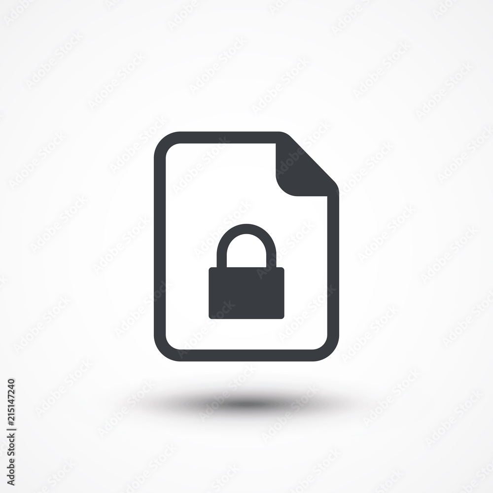 Document lock flat icon. File format icon. Extension. Document file security icon Document lock flat icon. File format icon. Extension. Document file security icon