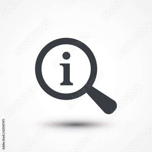 Magnifying glass and information icon
