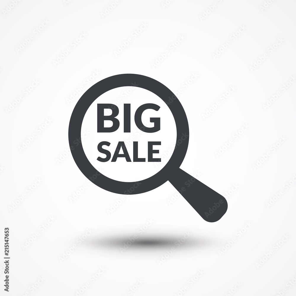 Big Sale under magnify search investigation illustration design over a white background Big Sale under magnify search investigation illustration design over a white background