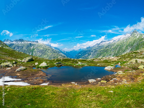 Summer landscape of Switzerland nature at Grimsel pass