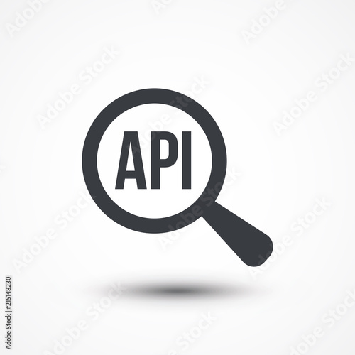 Api word magnify glass sign concept icon