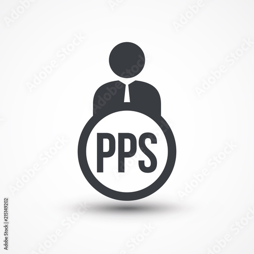 Human flat icon with word PPS pay per sale