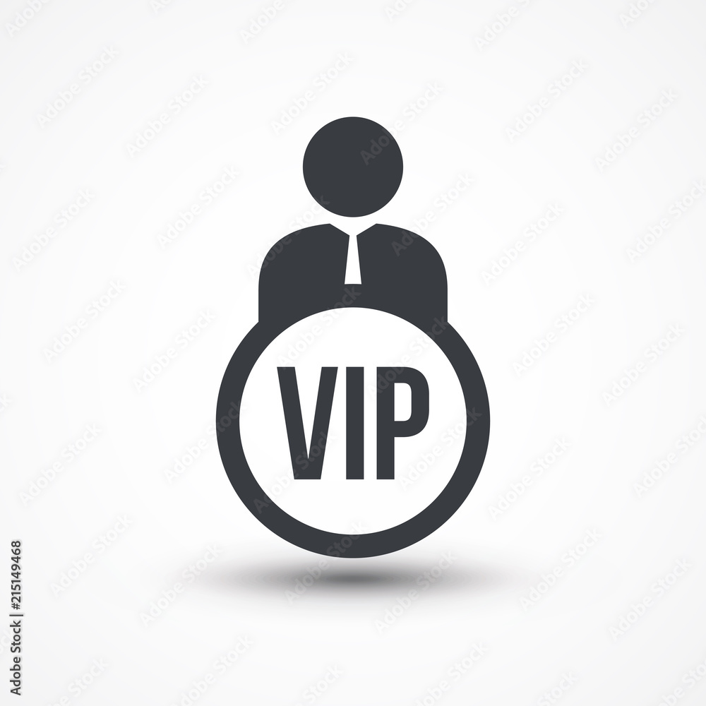 Human flat icon with word VIP very important person Human flat icon with word VIP very important person