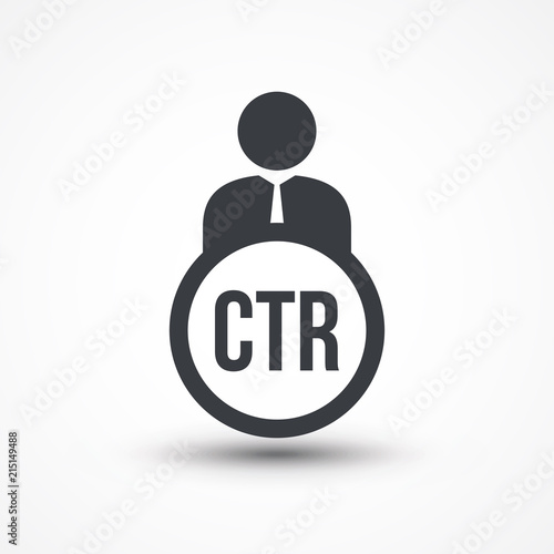 Human flat icon with word CTR click through rate