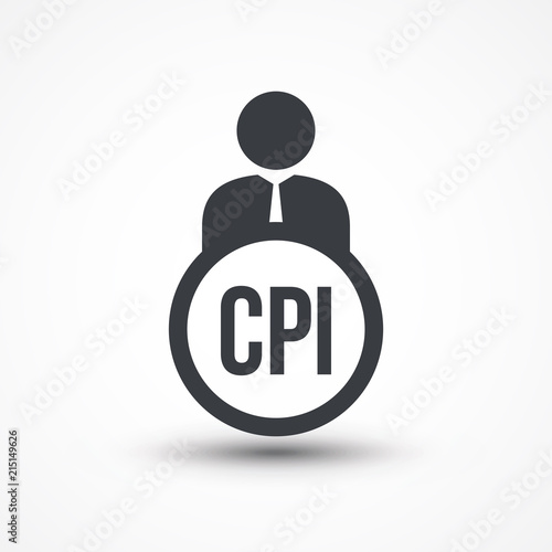 Human flat icon with word CPI Consumer Price Index