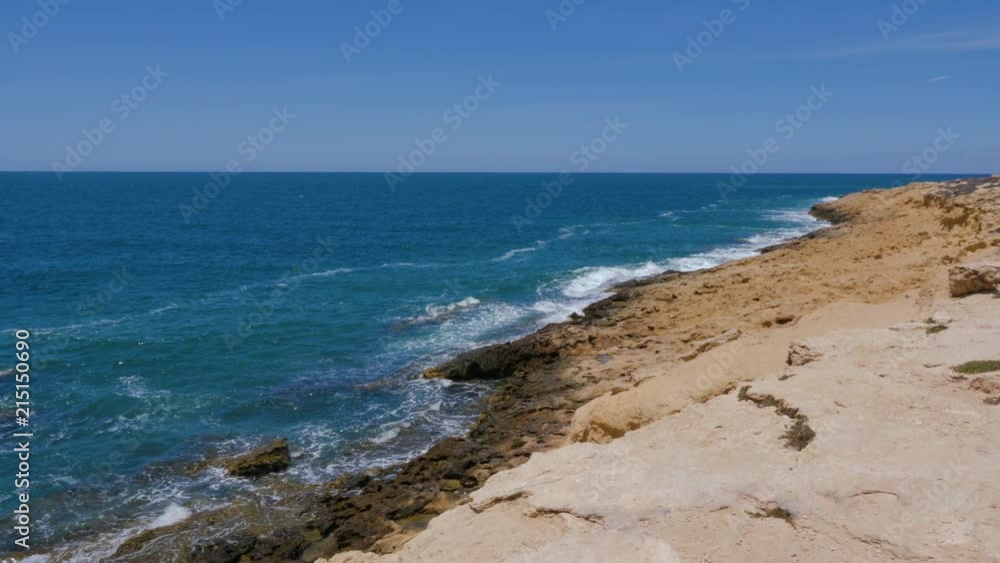 Turquoise water of Mediterranean sea on coast in Monastir city, Tunisia Turquoise water of Mediterranean sea on coast in Monastir city, Tunisia