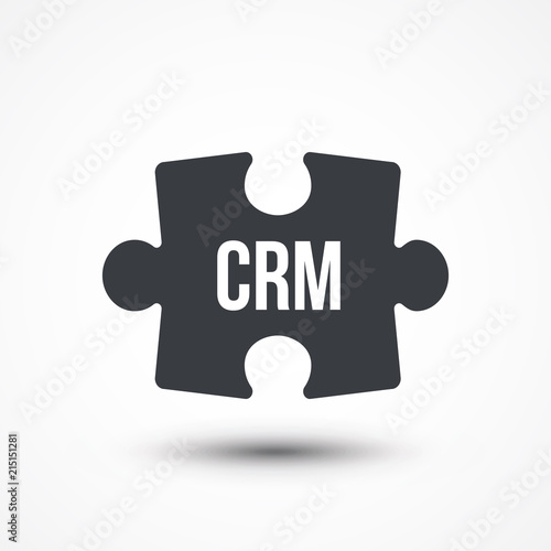 Puzzle piece. Concept image of acronym CRM as Customer Relationship Management. Flat icon
