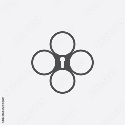 Keyhole Icon in trendy flat style isolated on gray background. Keyhole symbol for your web site design, picture, art, logo, app, UI. illustration, and JPEG file