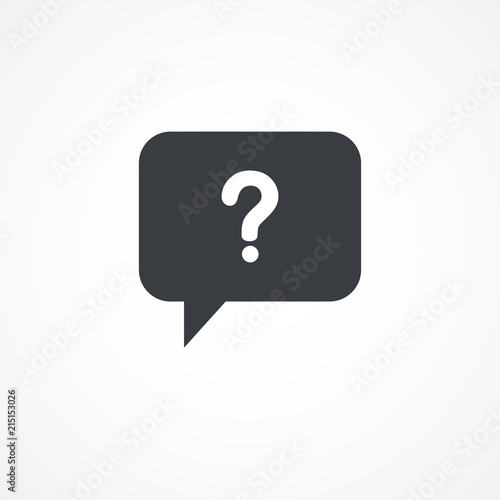 Fototapeta Naklejka Na Ścianę i Meble -  Speech bubble question icon in flat style isolated on gray background for your web site design, logo, app, UI. illustration, JPEG