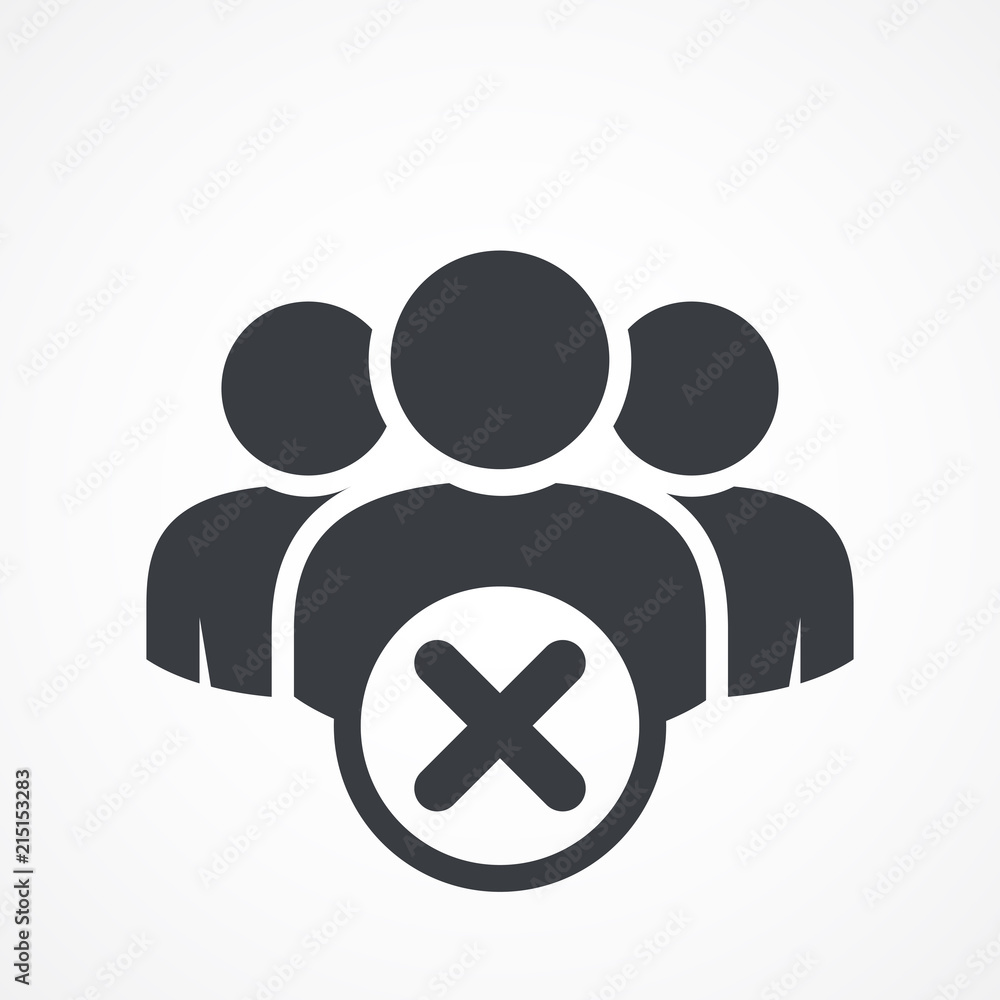 User group icon. Management Business Team Leader Sign. Social Media, Teamwork concept. Delete sign User group icon. Management Business Team Leader Sign. Social Media, Teamwork concept. Delete sign