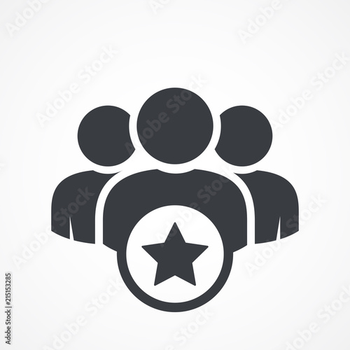 User group icon. Management Business Team Leader Sign. Social Media, Teamwork concept. Star favorite or best choice icon
