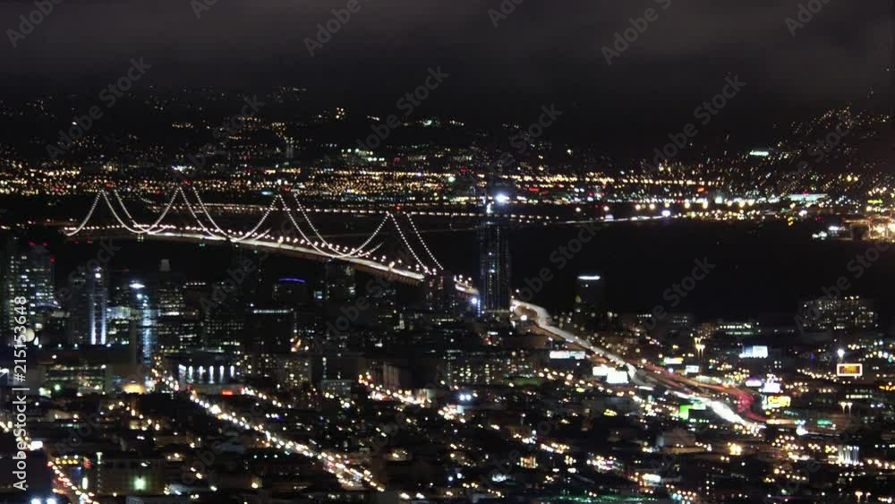 Timelapse aerial of Bay Bridge San Francisco California Timelapse aerial of Bay Bridge San Francisco California