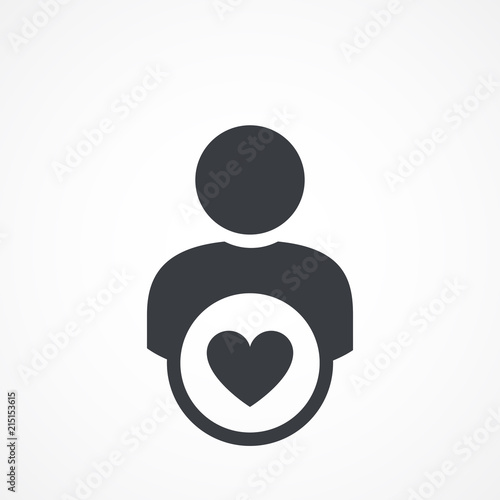 User heart sign icon. Favorite user icon for web and mobile