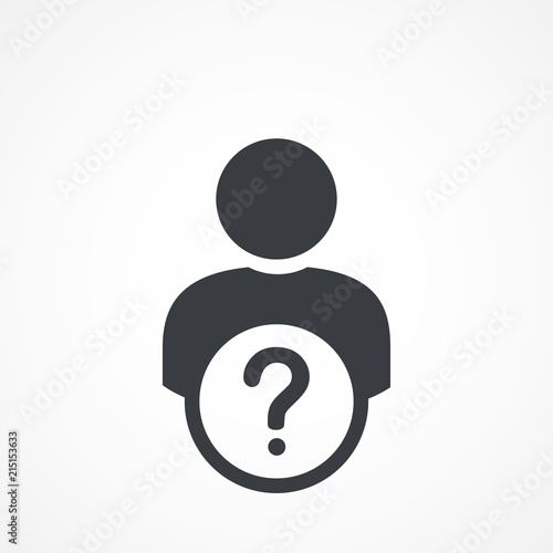 User help icon. Silhouette with question mark photo