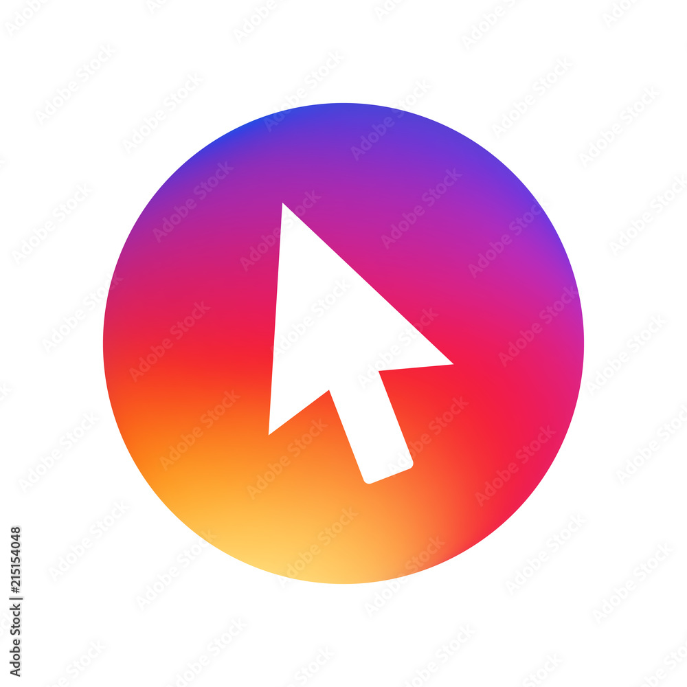Cursor icon. Modern design flat style icon with long shadow effect. Click button. Go icon. Mouse cursor. Mouse pointer icon Cursor icon. Modern design flat style icon with long shadow effect. Click button. Go icon. Mouse cursor. Mouse pointer icon