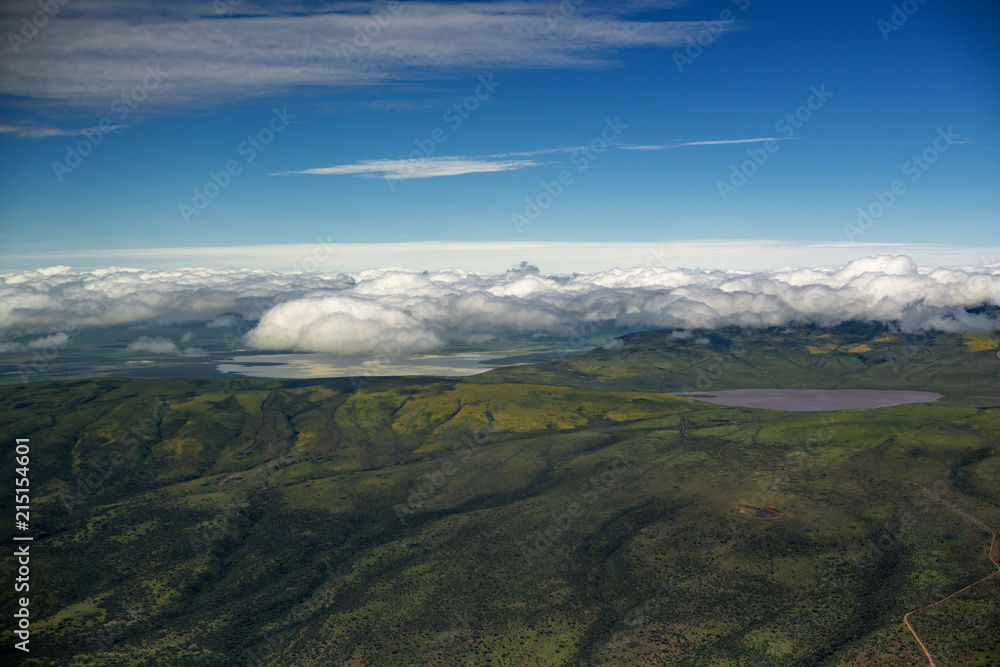 Φωτογραφία Aerial view of Mt Lemakarot, Ngorongoro Conservation Area, after the long rains