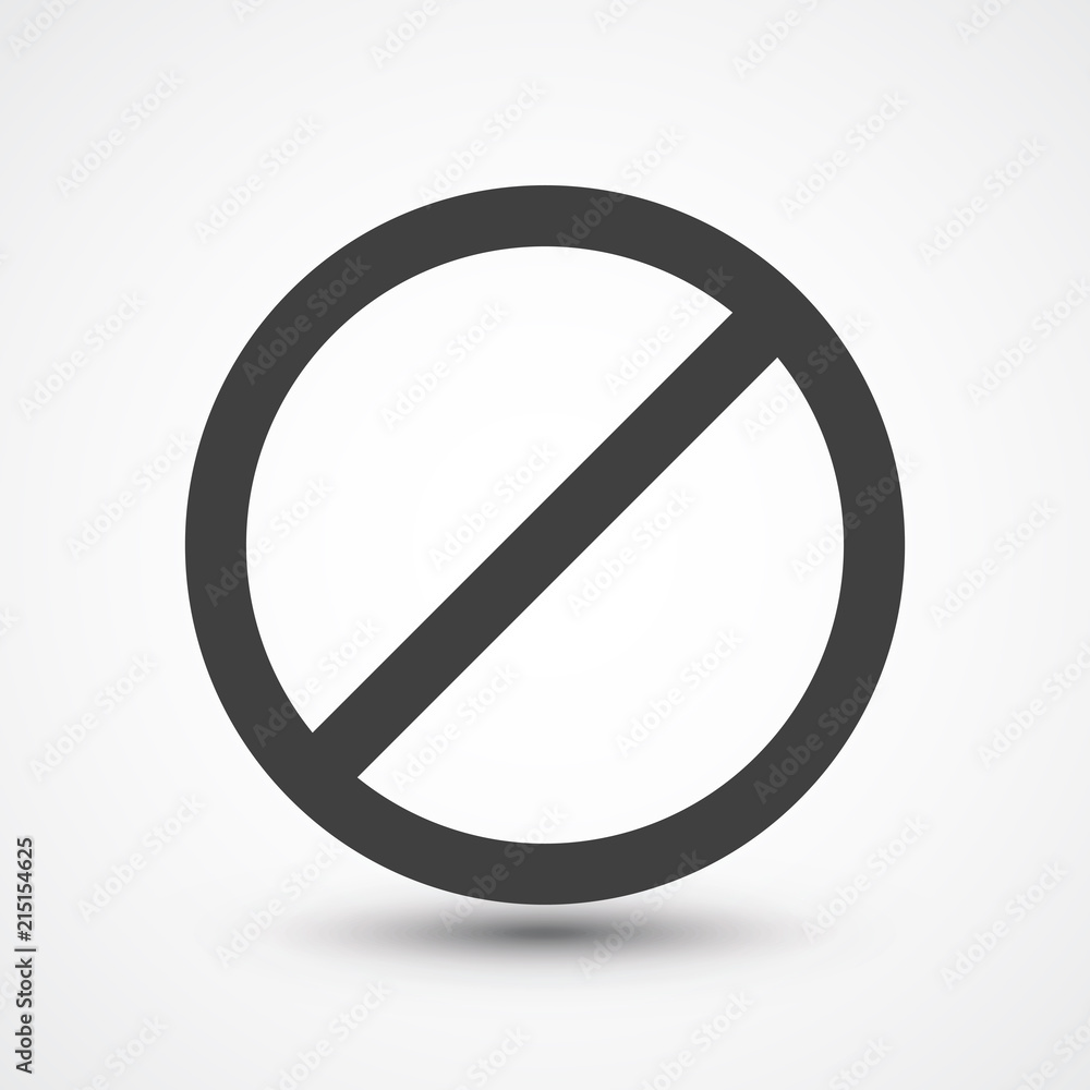 Stop icon. No sign symbol. danger risk warning. Isolated illustration. Entry prohibited. Forbidden, restrict, disallowed icon - obrazy, fototapety, plakaty 