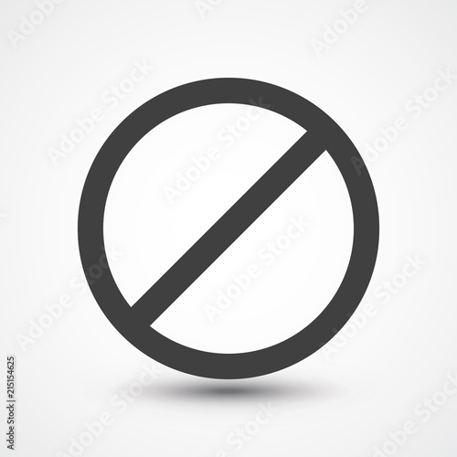 Stop icon. No sign symbol. danger risk warning. Isolated illustration. Entry prohibited. Forbidden, restrict, disallowed icon photo