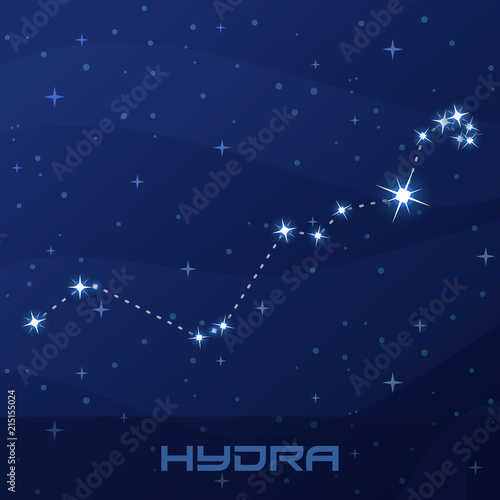 Constellation Hydra, Water Snake night star sky